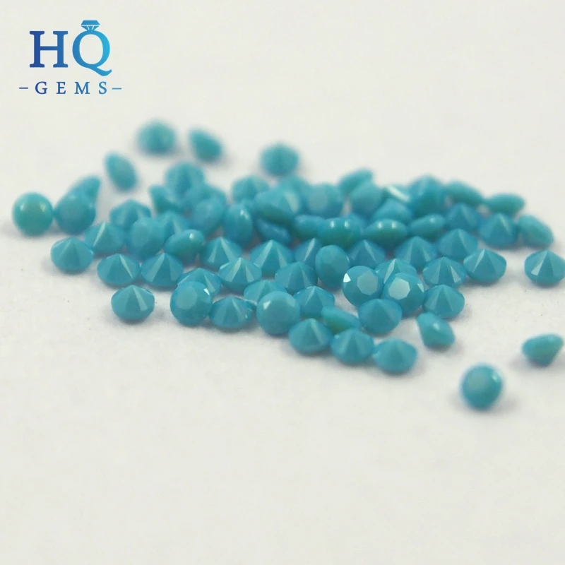 High Temperature Resistance Synthetic Nano Spinel Nano Blue Turquoise Gemstone Sliver Ring Making