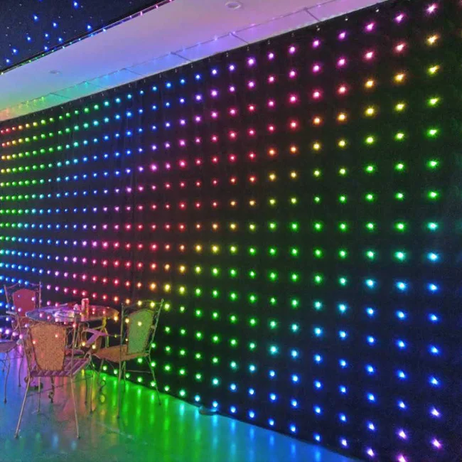 New WS2821 IC disco dj club video black stage background curtains