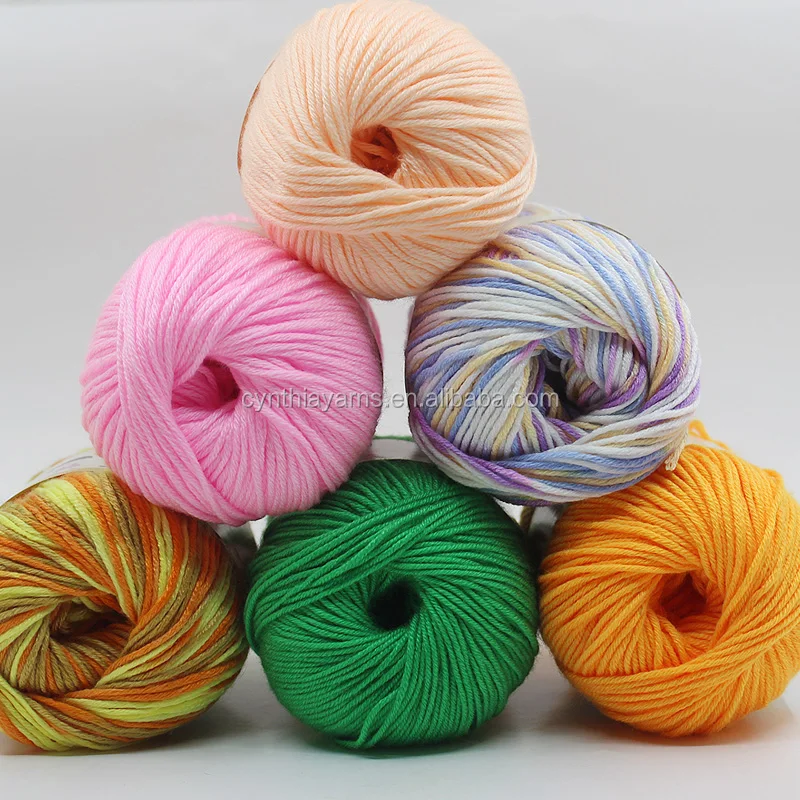 80% Organic Cotton 20% Milk Fiber Knitting Yarn Baby Milk Cotton Yarn