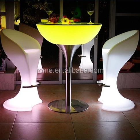 
PE plastic waterproof outdoor glowing tall LED light Bar high chair 