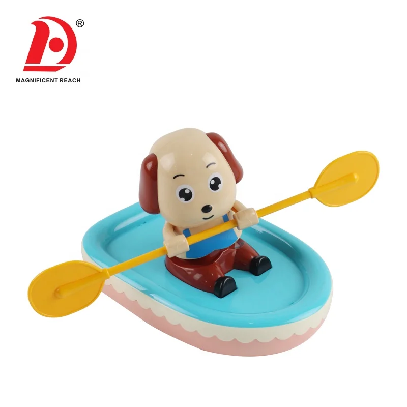 
HUADA 2019 Children Take Shower Essential Products Cute Wind-up Rowing Dog Animal Bath Baby Toys 