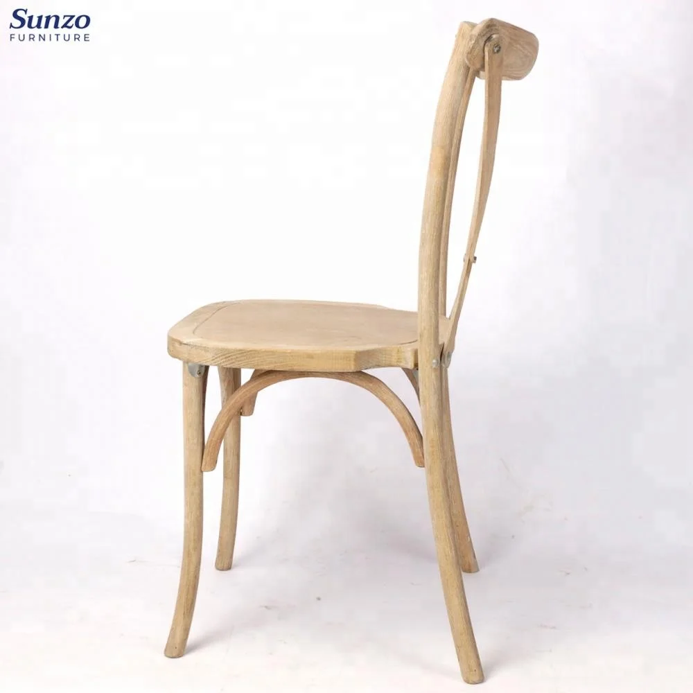 Wholesale Elegant Event Stackable Wood Cross Back Dining Chairs