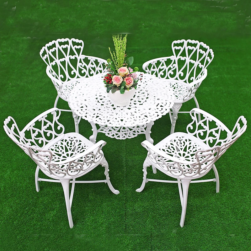 Алюминиевый садовый стол для бистро с 4 стульями