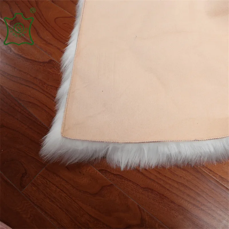 Home Use Anti-slip Soft Fluffy Area Rug White Faux Fur Sheepskin Carpet
