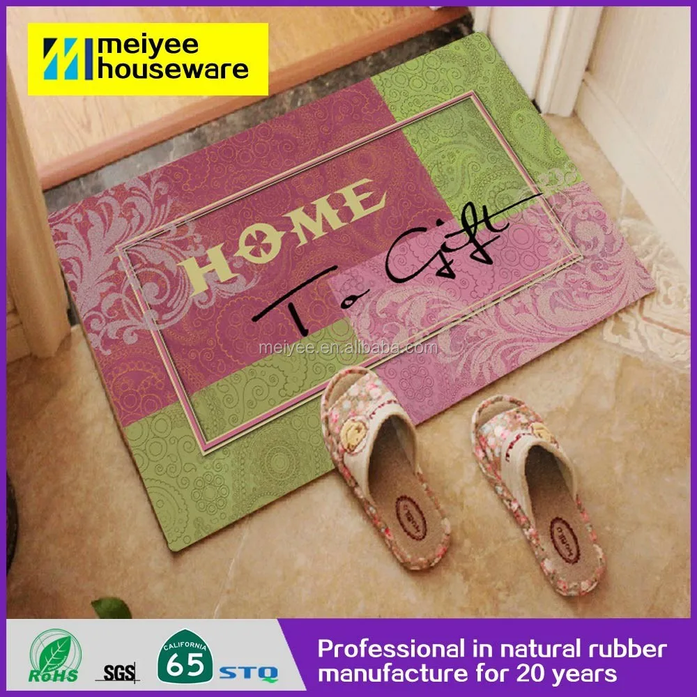 Best Quality products Flocking Soft Kitchen Rubber Mat anti-slip door mats  washable cartoon door mat