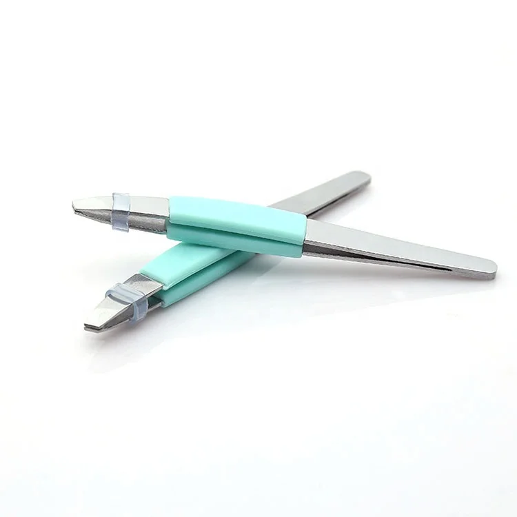 Sialia Wholesale Private Label Angled Slanted Eyebrow Tweezers High Quality Stainless Steel Eyebrow Clip