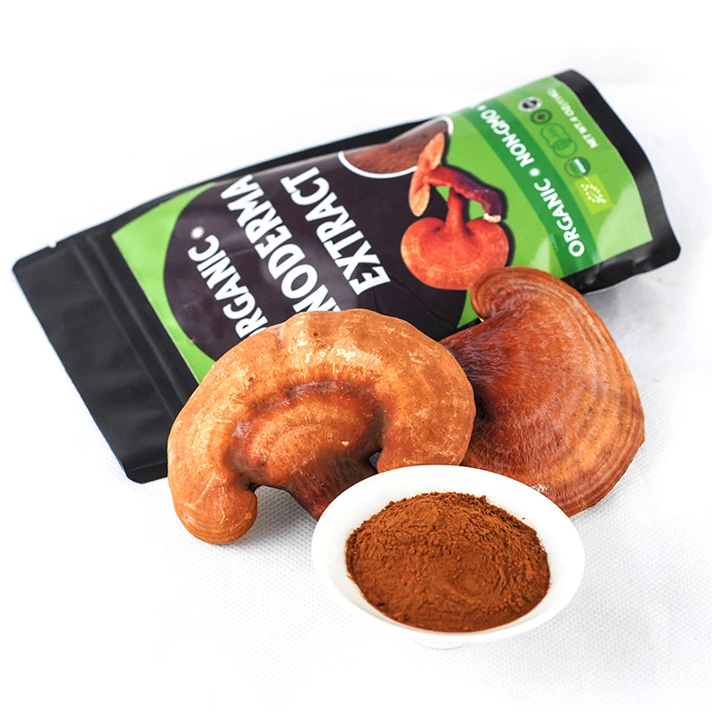 100% Organic Red Reishi Powder Package Lucidum Ganoderma Extract Product