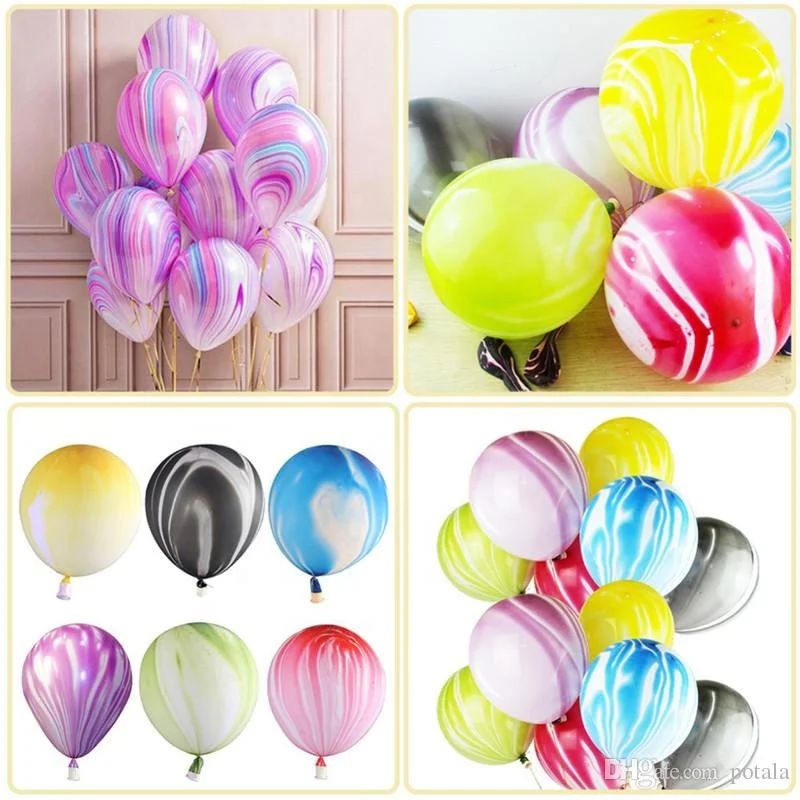 Wholesale Marble Balloon Agate Globos De Latex Custom 100% Natural Latex Balloon Marbling Color Pastel Balloons
