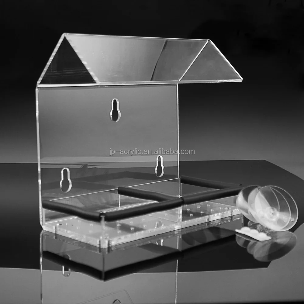 
Upgraded Large Hangout Window Bird Feeder Squirrel Proof - Bird Seed - Wild Bird Seed Feeders and Birdhouse With Removable Tray 