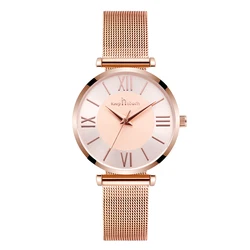 Japan Movt Quartz Stainless Steel Back Water Resistant Lady Wrist Watch Women