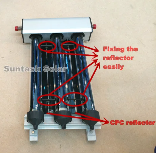 Suntask new product thermal solar panel thermosyphon with CPC