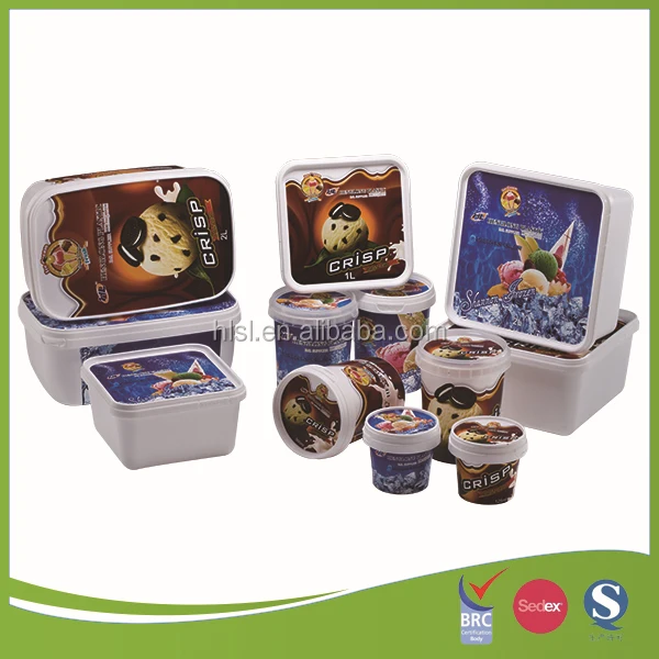 125 мл/500 мл/1L/1.5L/2L пластиковый стаканчик мороженого