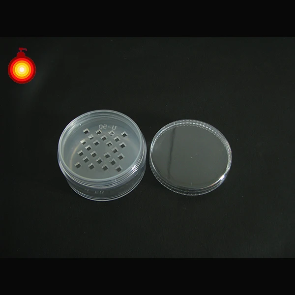 Plastic sifters of 5ml~50ml round mini PS clear container loose powder jar