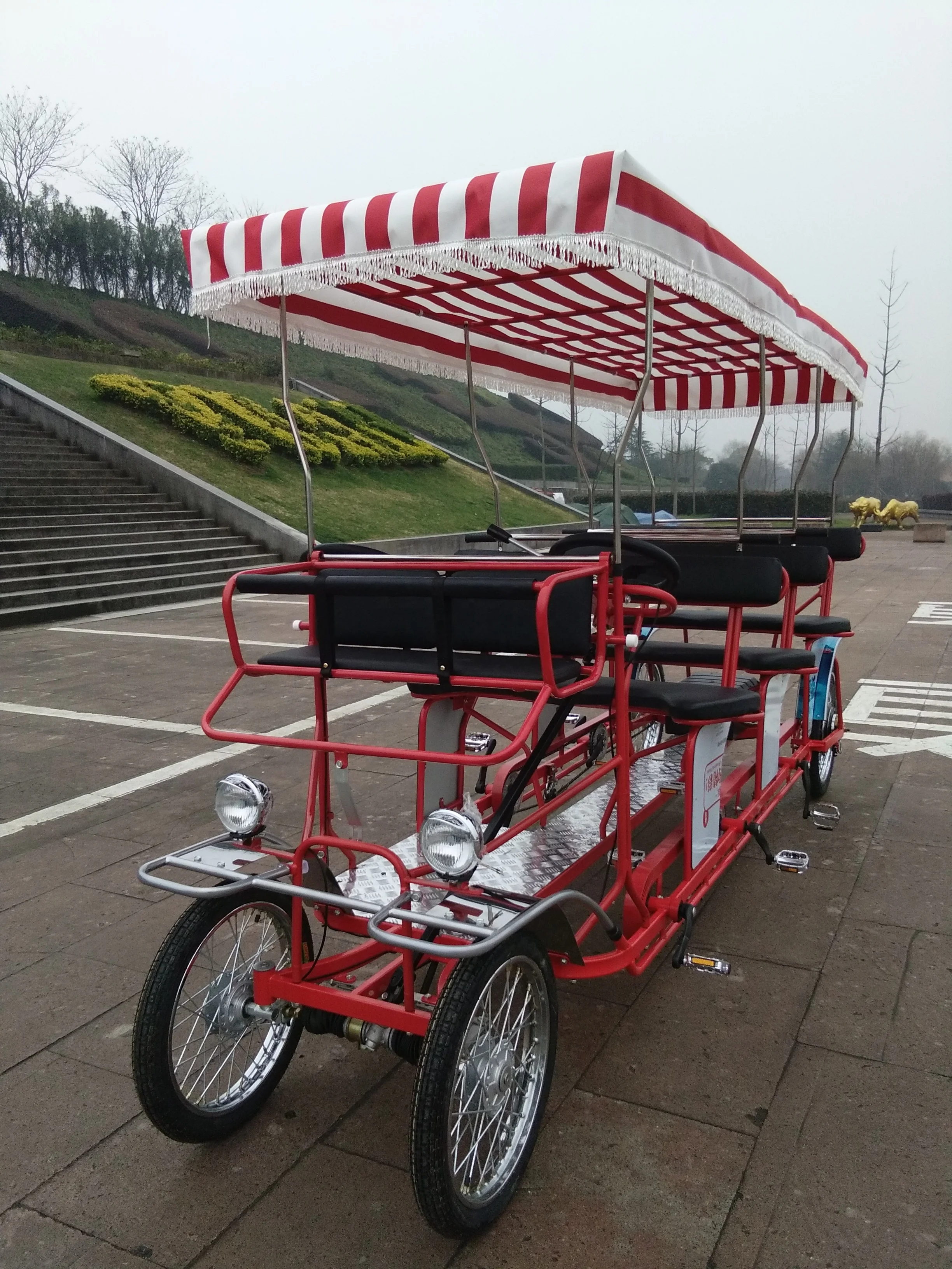 DELUXE EX-SIZE  6PERSONS ELECTRIC  SURREY BIKE WITH LED LIGHTS SURREY  QUADRICYCLE