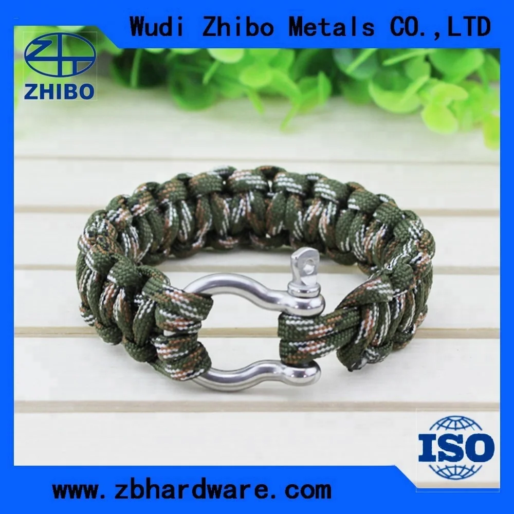 adjustable stainless steel material shackle bow shackle for paracord bracelet