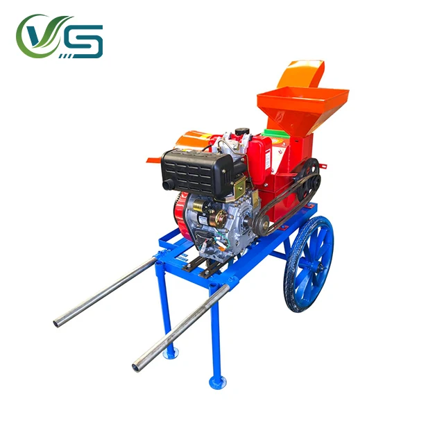 Corn stalk silage and forage chaff cutter machine corn seed crusher and grinder machine