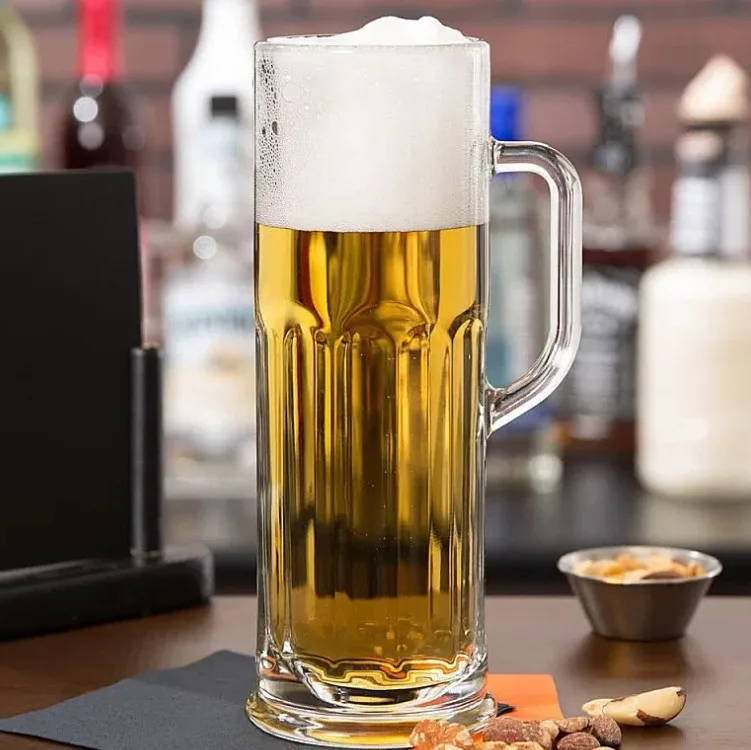 JHROC07 Hotsale New Design Tall Creative 1000ml Large Clear Glass Beer Glass juicer cup