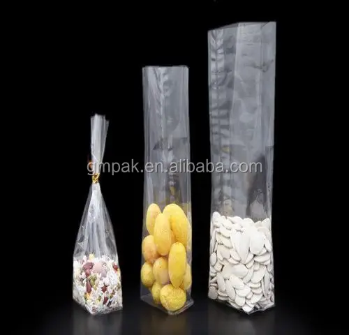opp plastic heat seal packaging bags cellophane bags for sweets candy biscuits