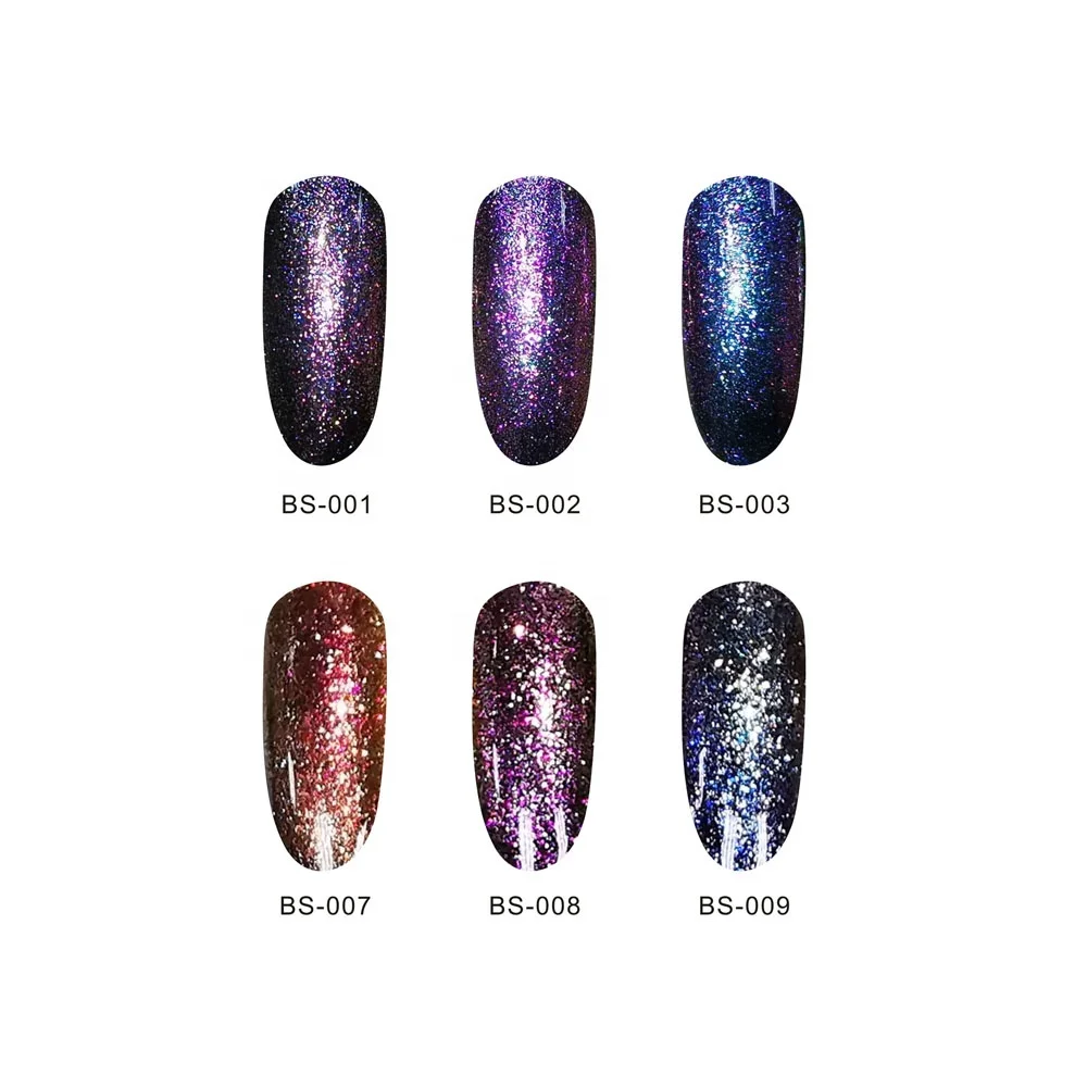 
nail gel polish factory OEM 10ml Gel Nail Polish Colorful Soak Off shinny glitter starry star UV Ge Manicure 12 Colors 