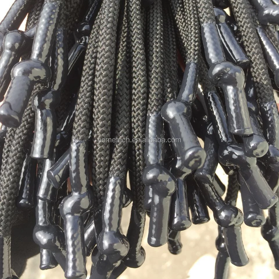 
Черные круглые Полиэстеровые шнурки для обуви с силиконовыми наконечниками 