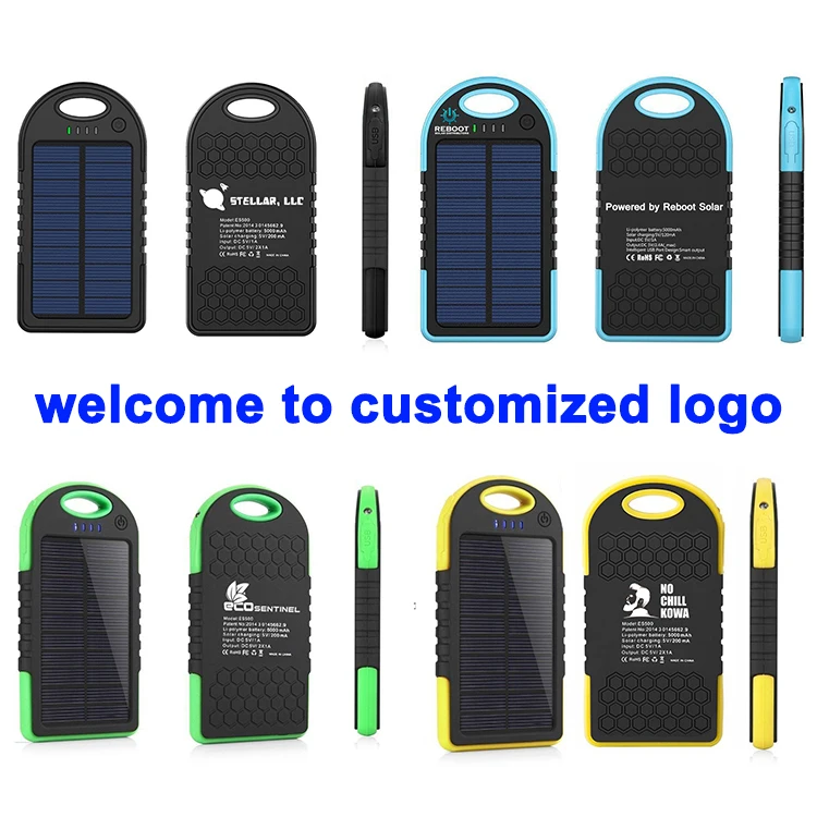 Hotsale hot sale 5000mah solar power bank for iPhone Xs max,portable solar powerbank 10000mah power bank 20000mah for Samsung S9