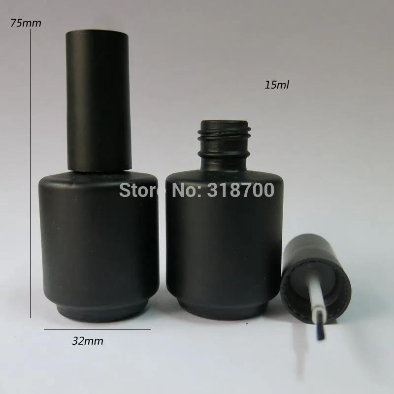 50 lot 15ml Black Empty Nail polish Bottle 15cc Black Glass nail enamel bottle