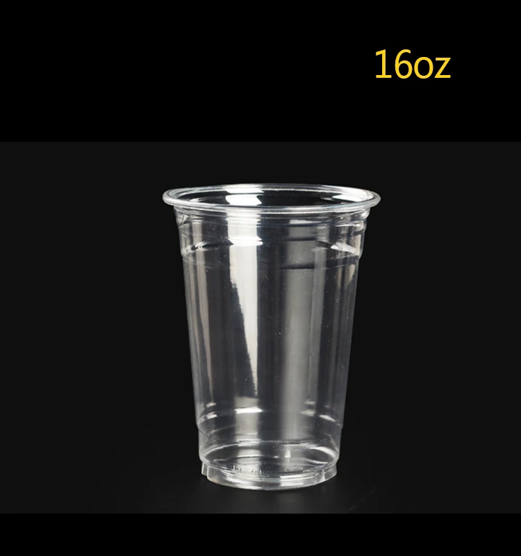 16 oz (ounces) Disposable Cups Premium Crystal Clear PET Cup for Cold Drinks Iced Coffee Tea Juices Slushy Soda Cocktails Beer