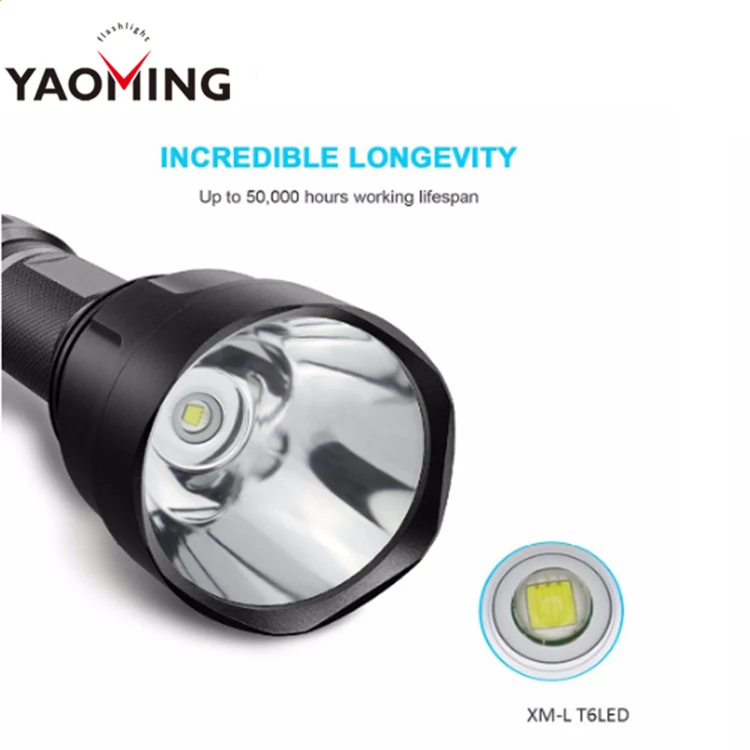 XML-T6 Handheld C8 Aluminum Alloy Body Water Resistant Camping Torch Tactical 1000lm Led Flashlight for Outdoor Sports