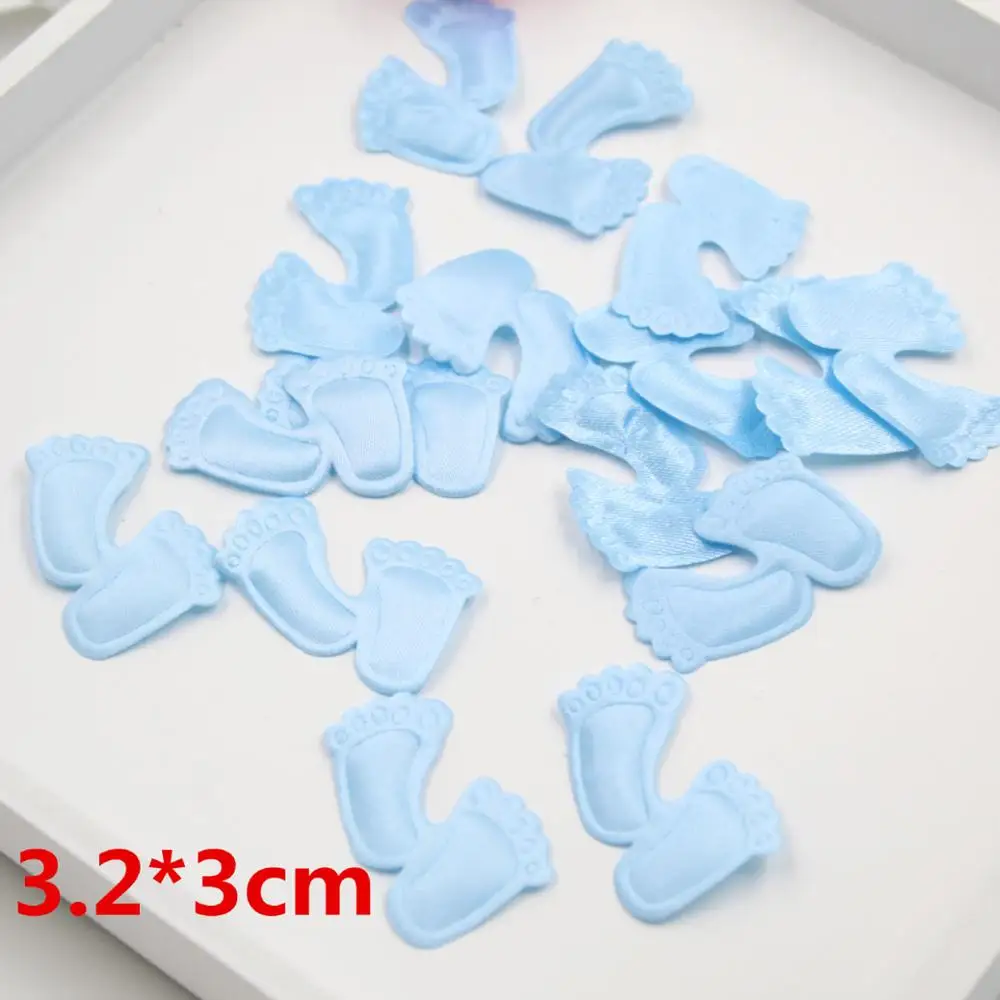 100pcs Pink blue Petals Sponge feet shaped Hand Throw Flowers  Fabric foot Party Baby Shower Table Wedding Confetti Decoration