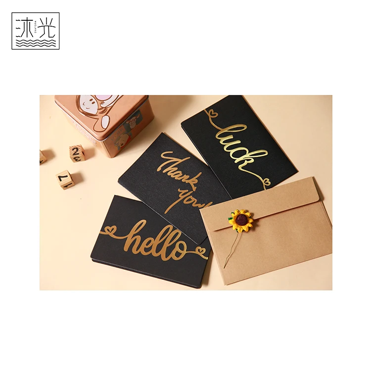 
Custom Printed Gold Stamping Iridescent Paper Thanks Gifts Cards 