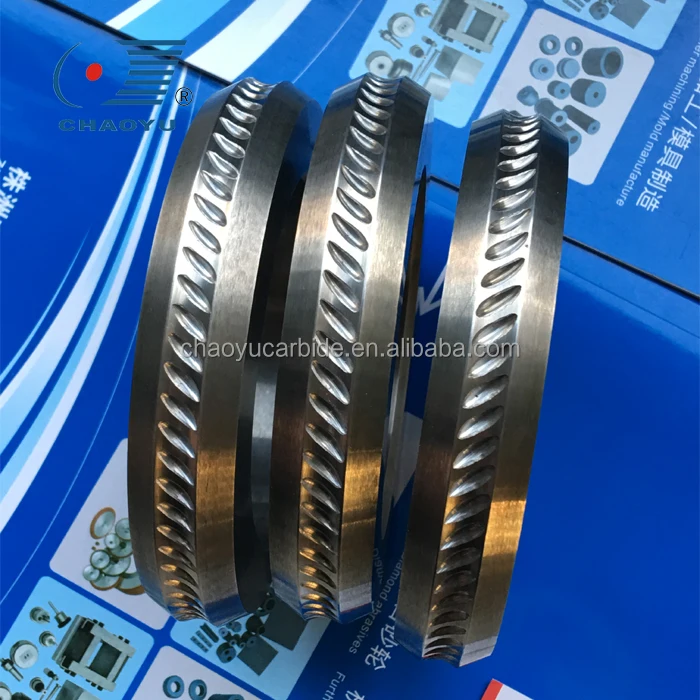 125x82x15mm FO0 Tungsten carbide three indent rolls for ribbing bar production