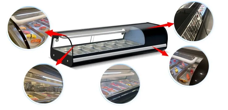 XiMaiD SSH-5 LED 2 layer Small Counter Top refrigerated sushi showcase For Sale