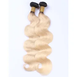 Best Selling 100% Remy Virgin Brazilian Hair Grade 12 A Body Wave 613 Blonde Human Ombre Breading Hair Weave With Closure