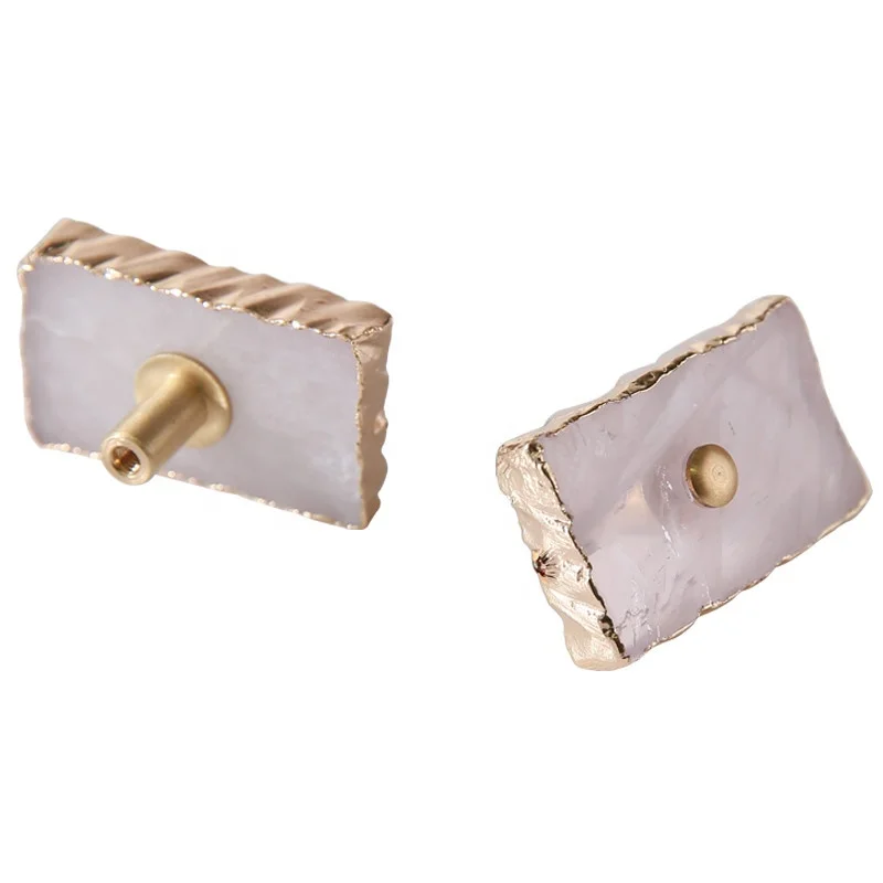 QS-HK0100 Crystal knob gold drawer handles brass cabinet handle modern furniture