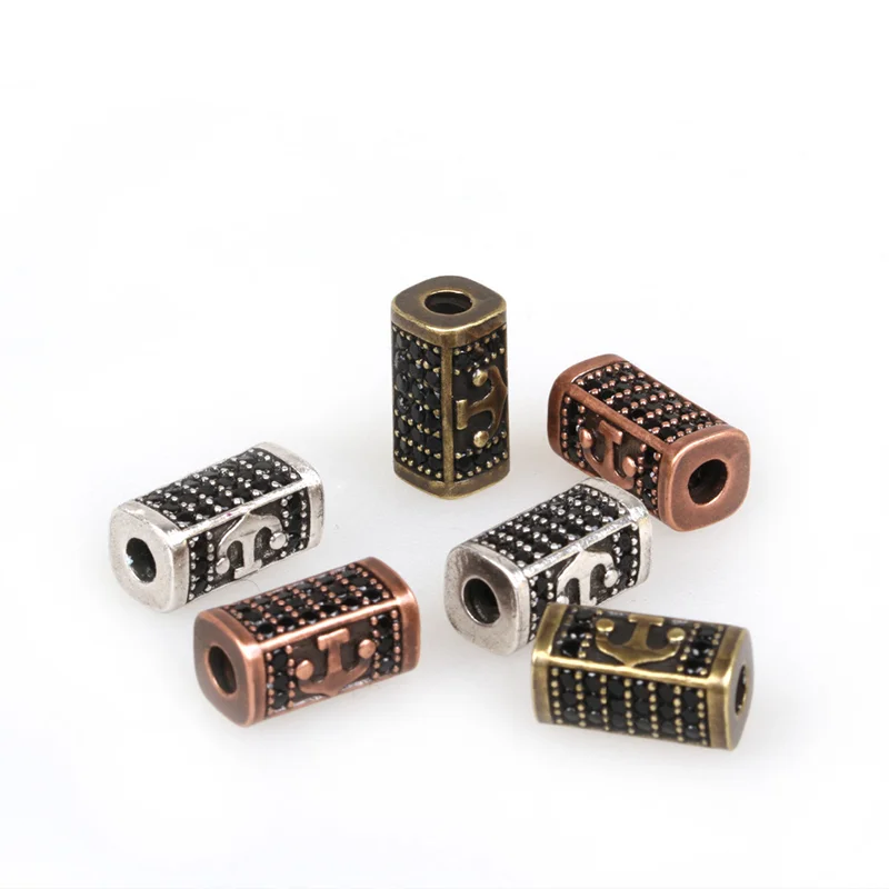 
Fashion with three for bracelets wholesale connector high quality micro pave beads beads for jewelry making metal spacer beads 