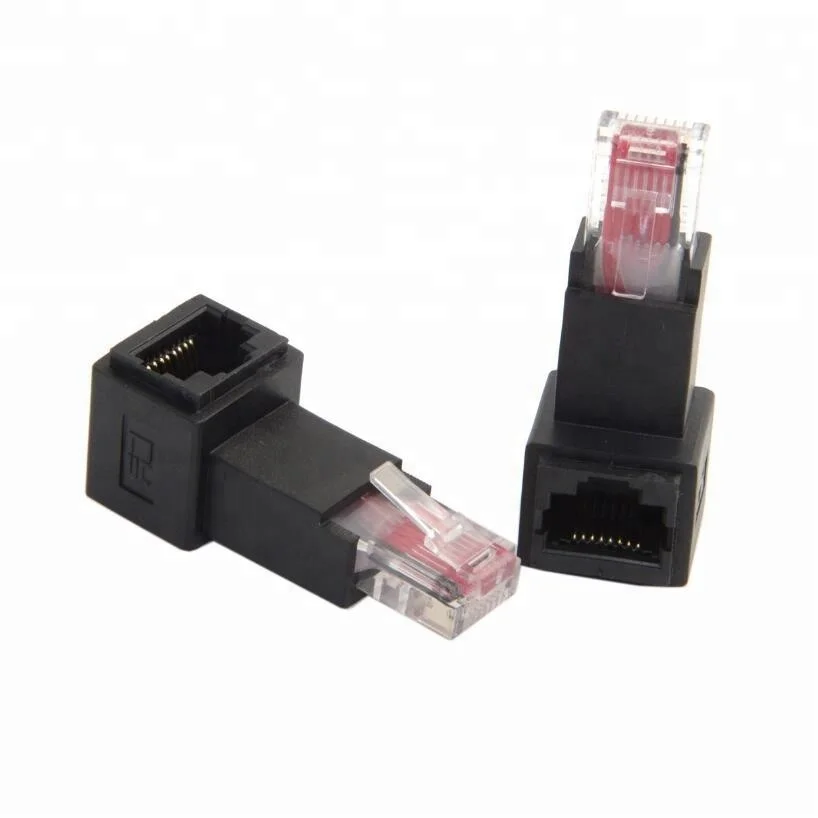 90 Degree Angle RJ45 Male To Female Gender Connector Adapter