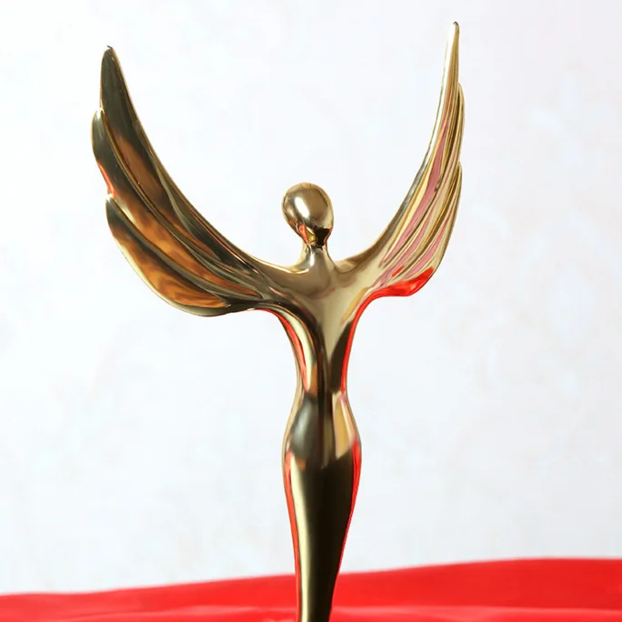 European Popular Style Trophy Cup Metal Gold Foil Product Type Emmy Award Trophy