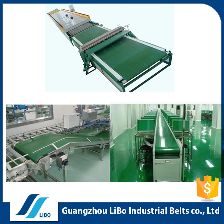 Гуандун производителя оптом цена антикоррозийные зеленый используется ПВХ конвейерной ленты