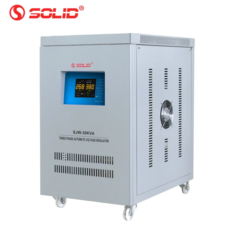 SOLID 30KVA 30000VA 30000 Watt Servo Type Three Phase AVR Automatic Voltage Stabilizer Regulator 3phase 380V