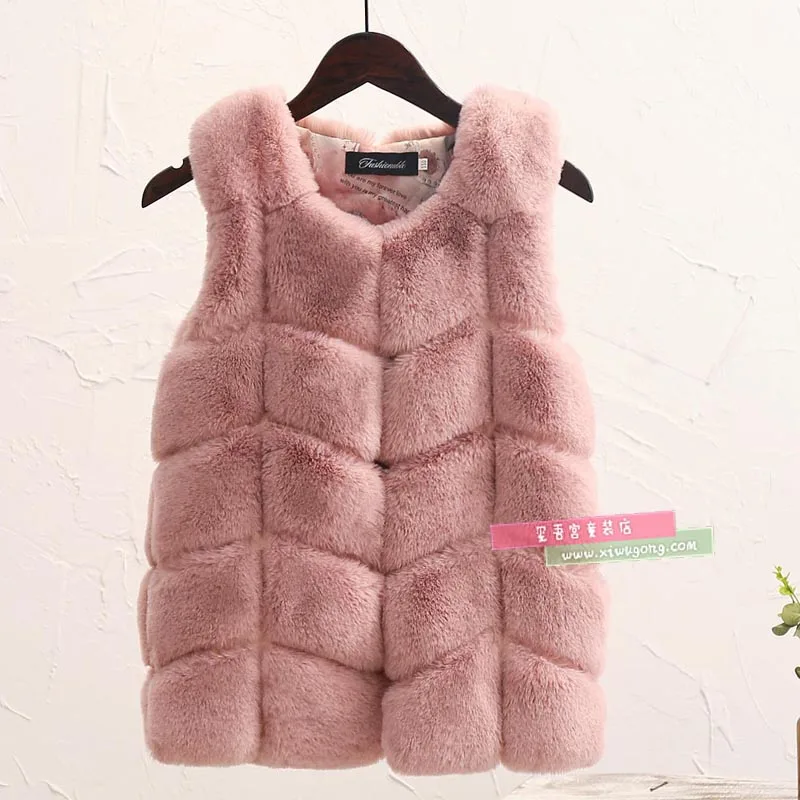 
Baby Girls Kids Thick Coat Outwear Vest Tops 3-7 Year Old Faux Fur Waistcoat 