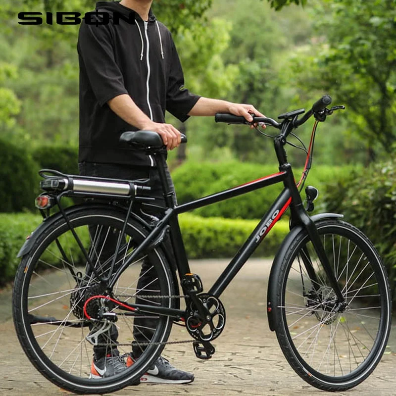 SIBON B0510169 black CE 250w lithium battery integration fork disc brake brushless motor 7 speed buy electric bike in china