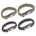 EA14 Camping Hiking Survival Bracelet Outdoor Paracord Scraper Whistle Emergency Rope Flint Fire Starter Gear Free