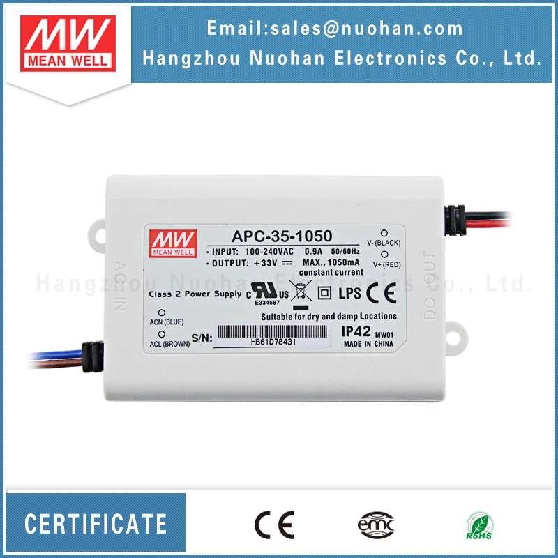 Mean Well APC-35-1050 35W 1050ma Led Driver