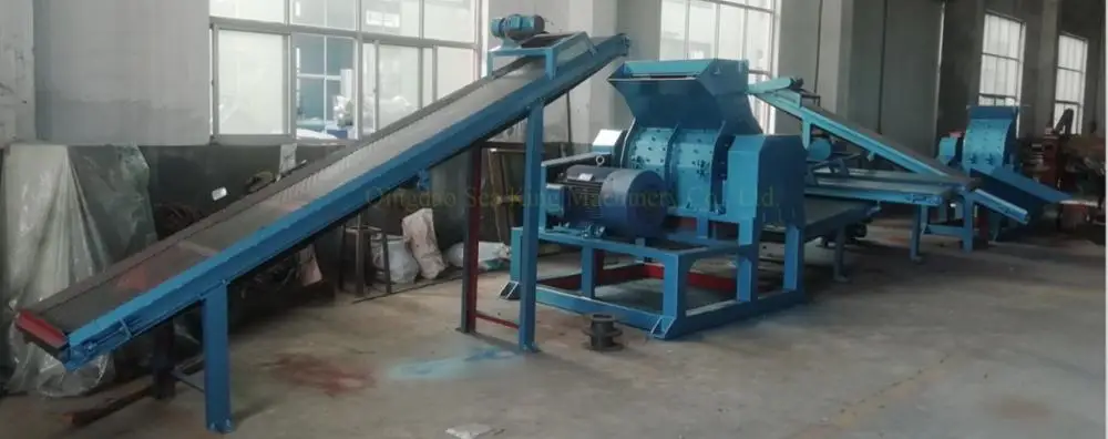 uncured Green tyre scrap recycle rubber steel wire recycling machine