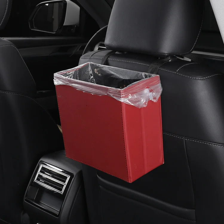 
Car Recycling Dustbin Trash Cans Leather Ash Tray Mini Waste Bin 