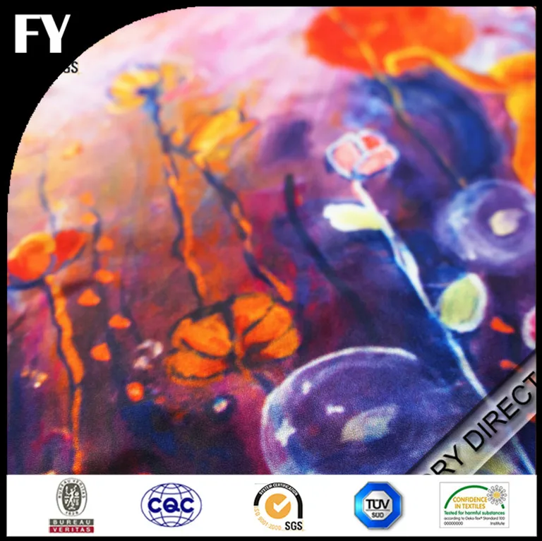 hot sale pure silk crinkle chiffon fabric for digital print