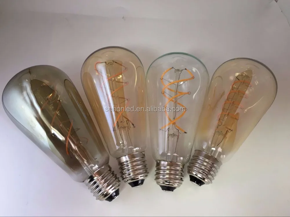 Retro loop filament bulb tinted 5w ST64 led filament light bulbs dimmable