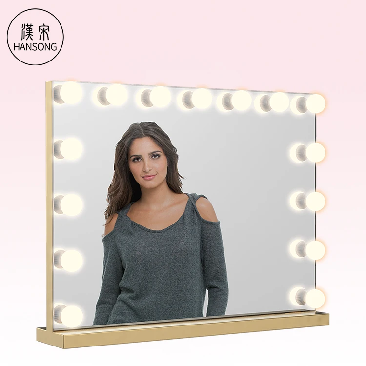 Tabletops LED Lighted Hollywood Makeup Mirrors with Lights Dimmable Bulbs