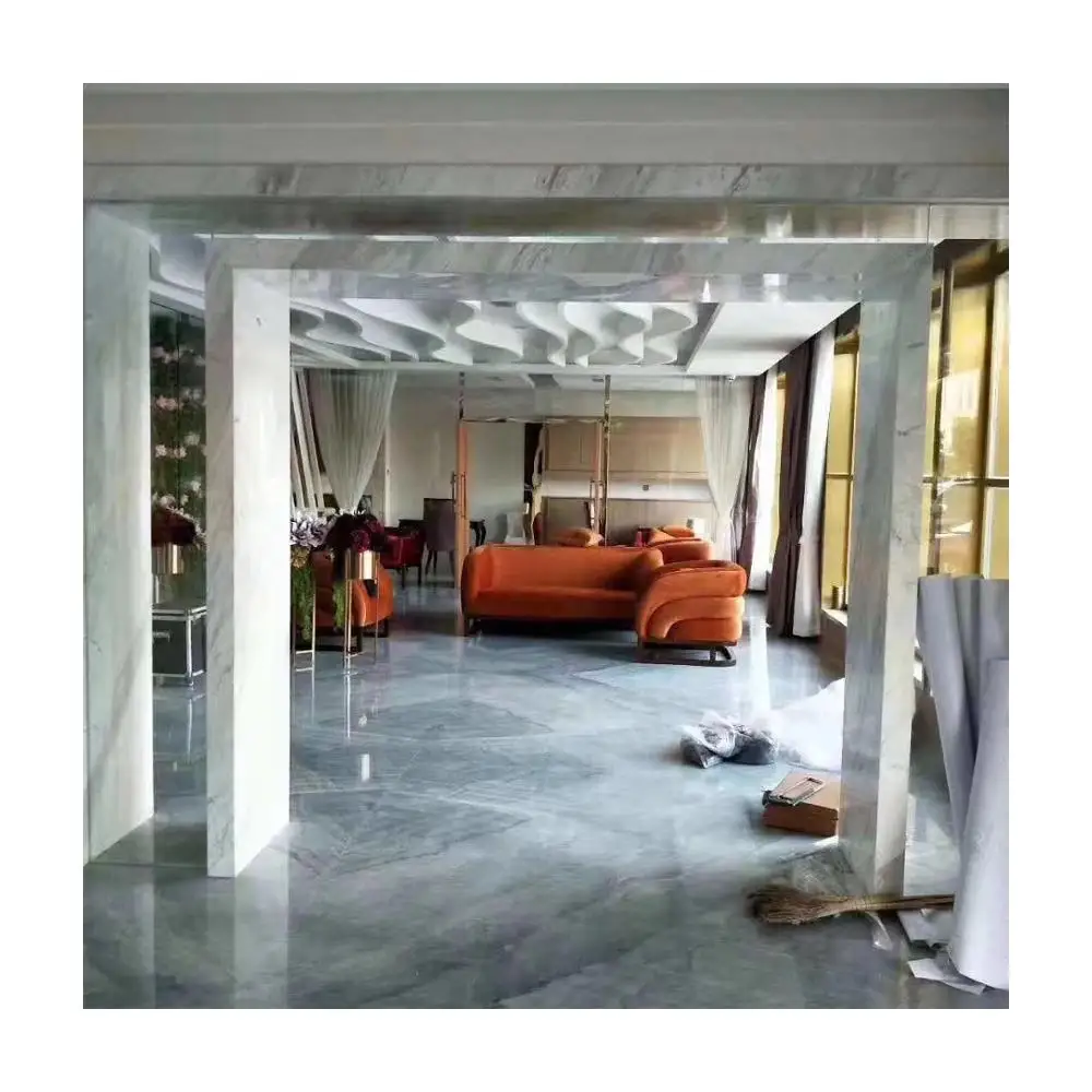 Nuvolato Fantasy Bruce Grey Marble Polished Big Slab for bookmatch