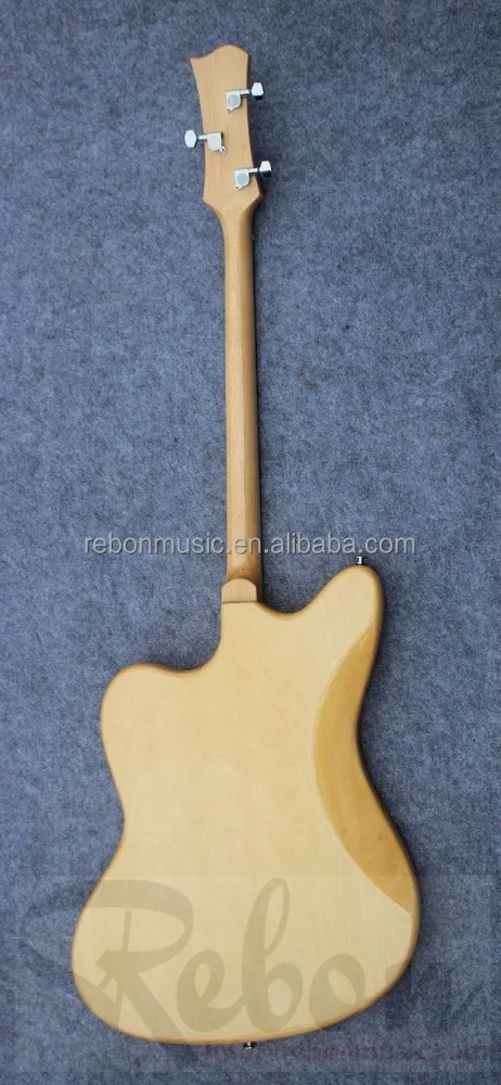 Weifang Rebon 3 string electric guitar with lipstick pickup in wood colour